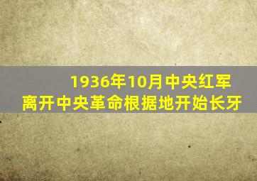 1936年10月中央红军离开中央革命根据地开始长牙