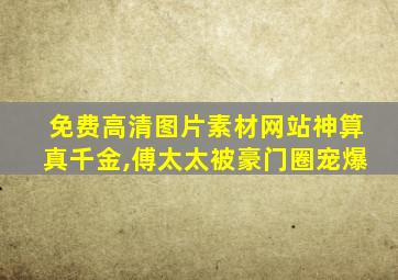 免费高清图片素材网站神算真千金,傅太太被豪门圈宠爆