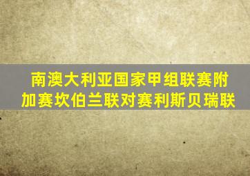 南澳大利亚国家甲组联赛附加赛坎伯兰联对赛利斯贝瑞联