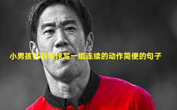 小男孩打羽毛球写一组连续的动作简便的句子