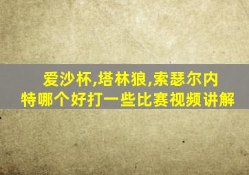 爱沙杯,塔林狼,索瑟尔内特哪个好打一些比赛视频讲解