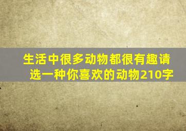 生活中很多动物都很有趣请选一种你喜欢的动物210字